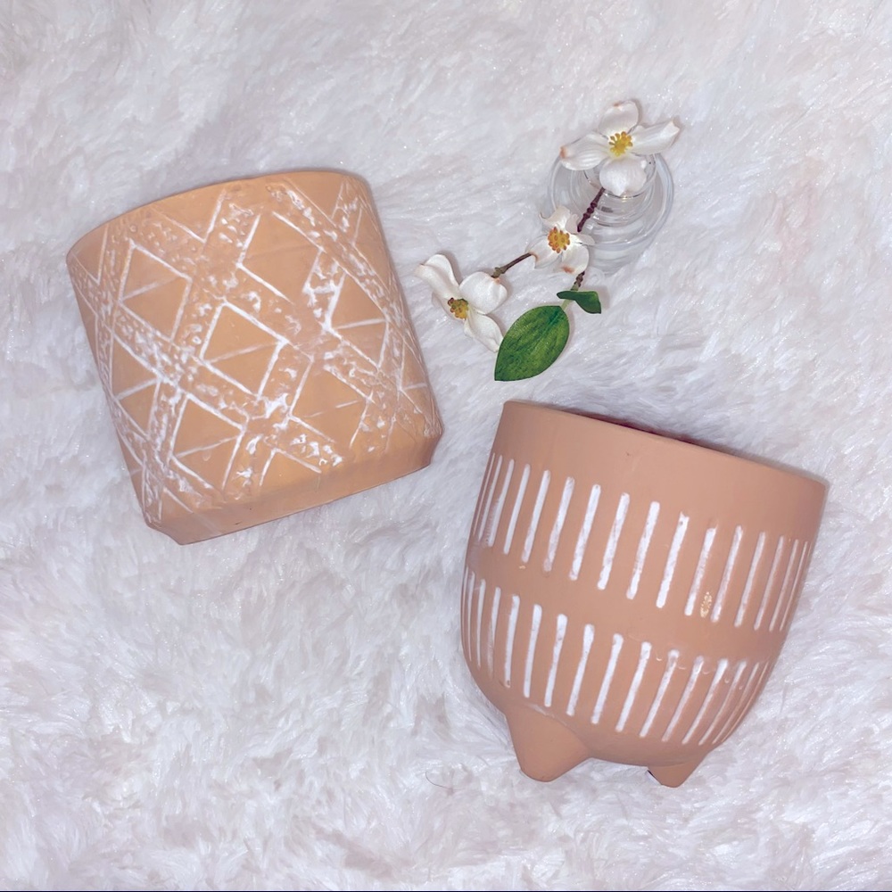 terracotta | pink garden planters 2 ct